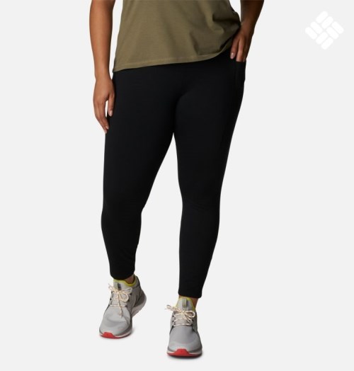 Women's Columbia Weekend Adventure 7/8 Leggings Black | Plus Size CA-T8L36